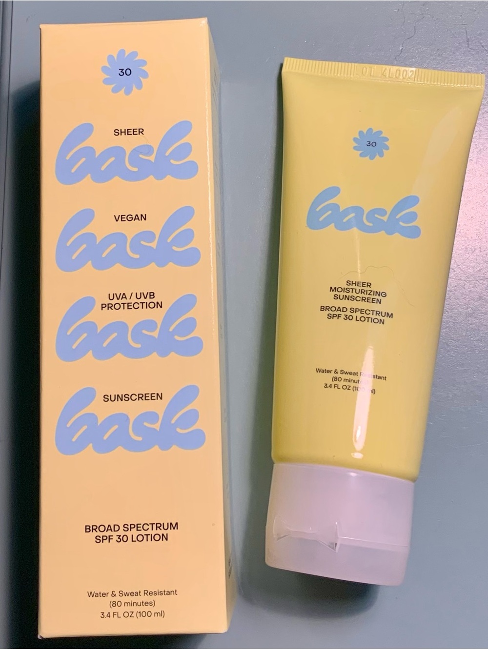 Bask Sheer Moisturizing Sunscreen SPF 30: Vegan, UVA/UVB Protection, 3.4 FL OZ